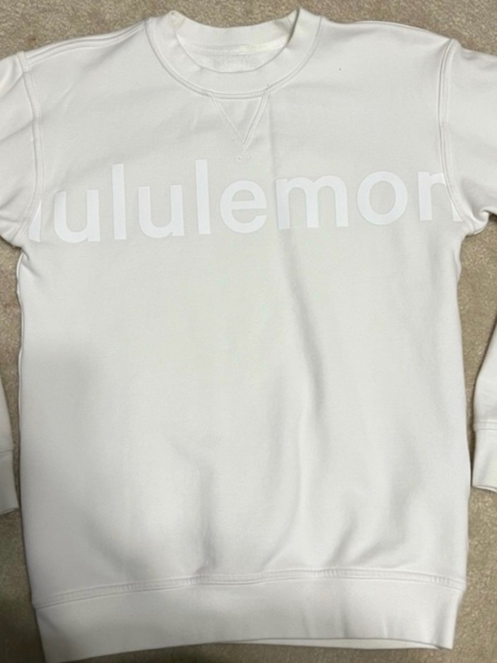 Oversized lululemon athletica White Crewneck Logo Sweatshirt